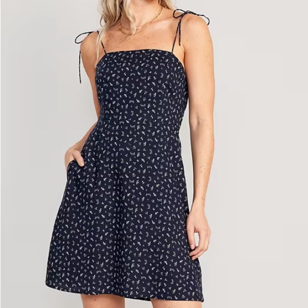 Old Navy Dark Blue Floral Midi Dress